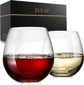 Stemless Wine Glasses Set (Color: 2STCL)