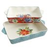 Rectangular Ceramic Bakeware Set, Multiple Patterns, 2-Piece